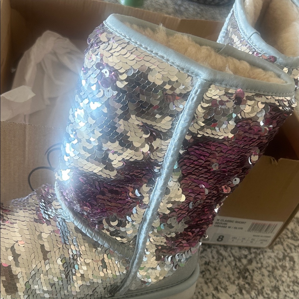 UGG Sequin Boots in Silver